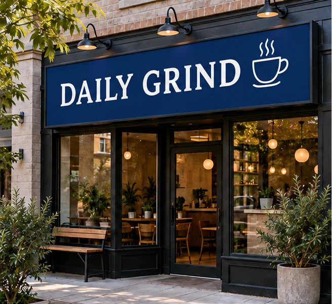 Sample shopfront signs mockup